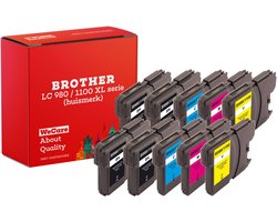 weCare 10-pack Geschikt voor Brother LC980 / LC-980 XL inktcartridges DCP/MFC 145C 165C 195C 365CN 375CW 250C 255CW 290C 295CN J615W