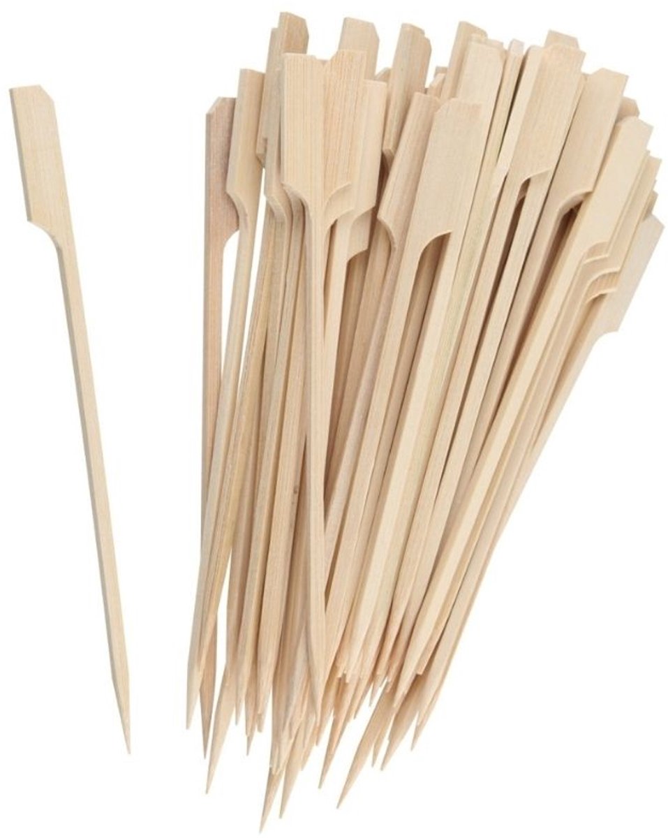 Set van 50 satéprikkers 15 cm van FSC bamboe Fackelmann Basic