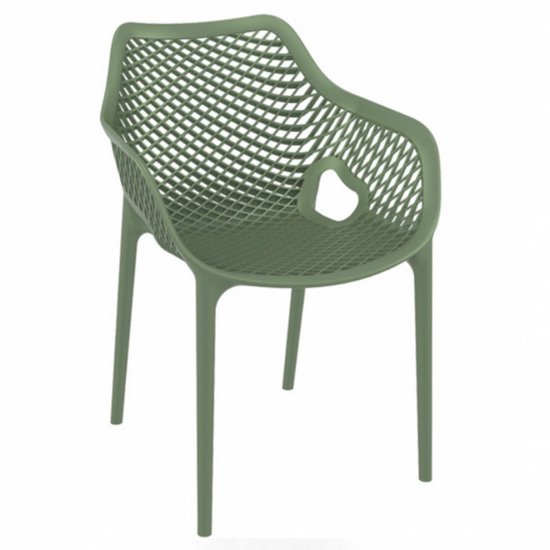 Siesta Exclusive | Air XL | chaise de jardin design | Vert olive | 4 pièces