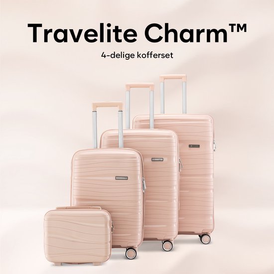 SKYCASES Travel One – 24-inch Medium Reiskoffer – Cijferslot – 41x24x69 cm – 68L – Lichtgewicht, Waterdicht & Duurzaam – Lichtroze