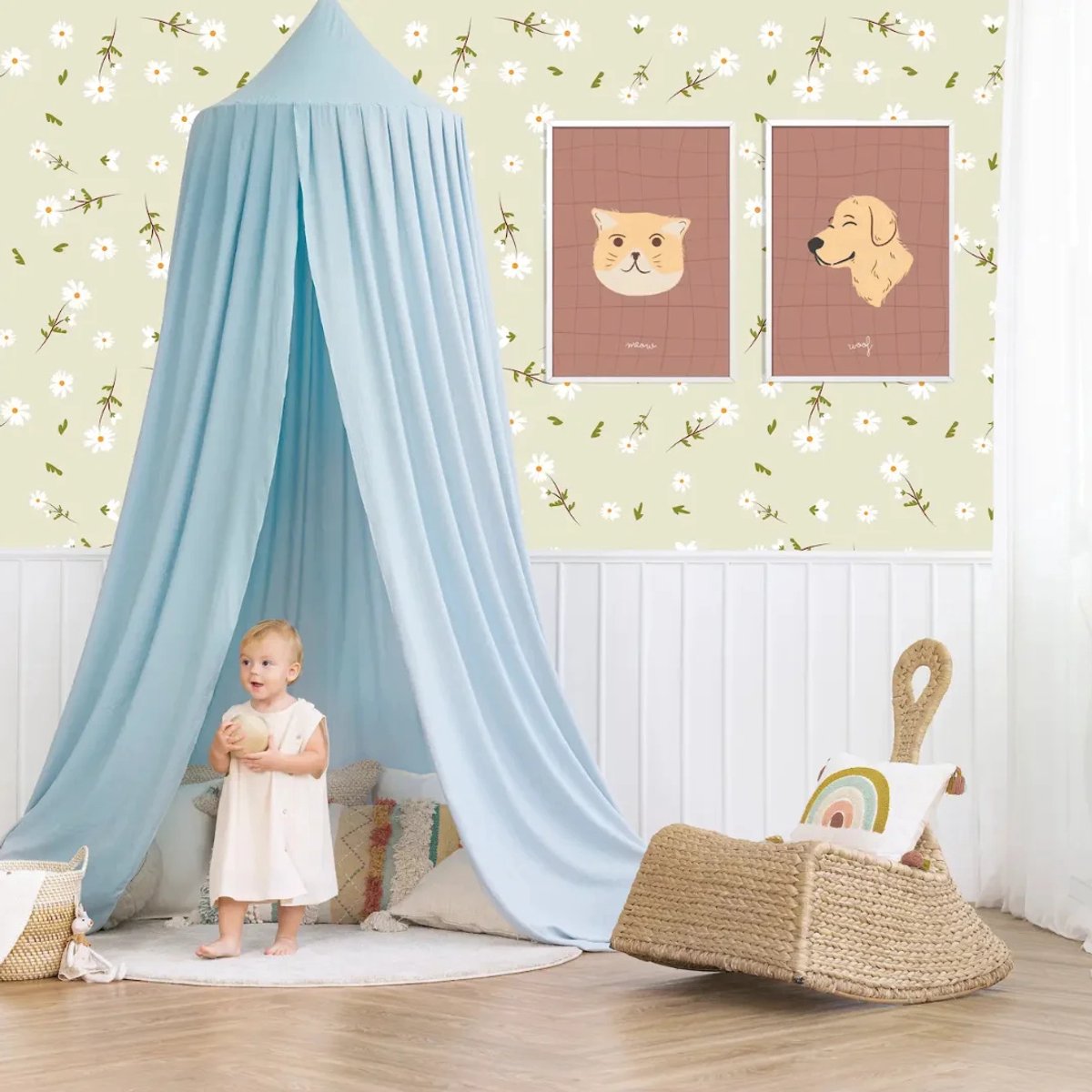Kinderkamer poster met dieren set tweeluik - MEOW cat | Babykamer | kinderkamer decoratie | Poster met katten hoofd | Wanddecoratie | 30x40 cm