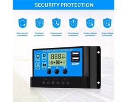 Laadregelaar - Solar charge controller - 30A - PWM - zonnepanelen - Opladen van intelligente systemen - Met dubbele USB