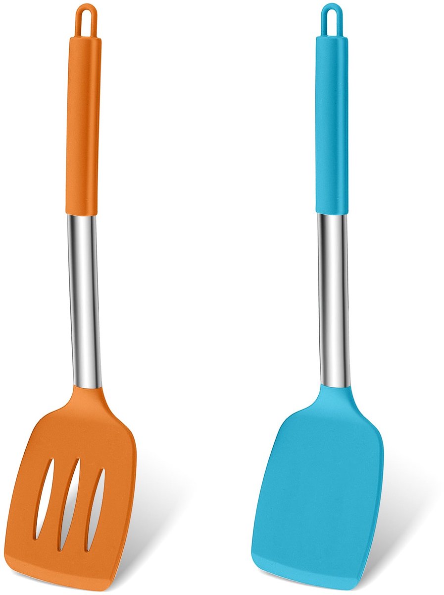 My Ninki ® Veelzijdige Siliconen Spatel Set met Roestvrijstalen Handvat voor Hittebestendig Koken en Bakken