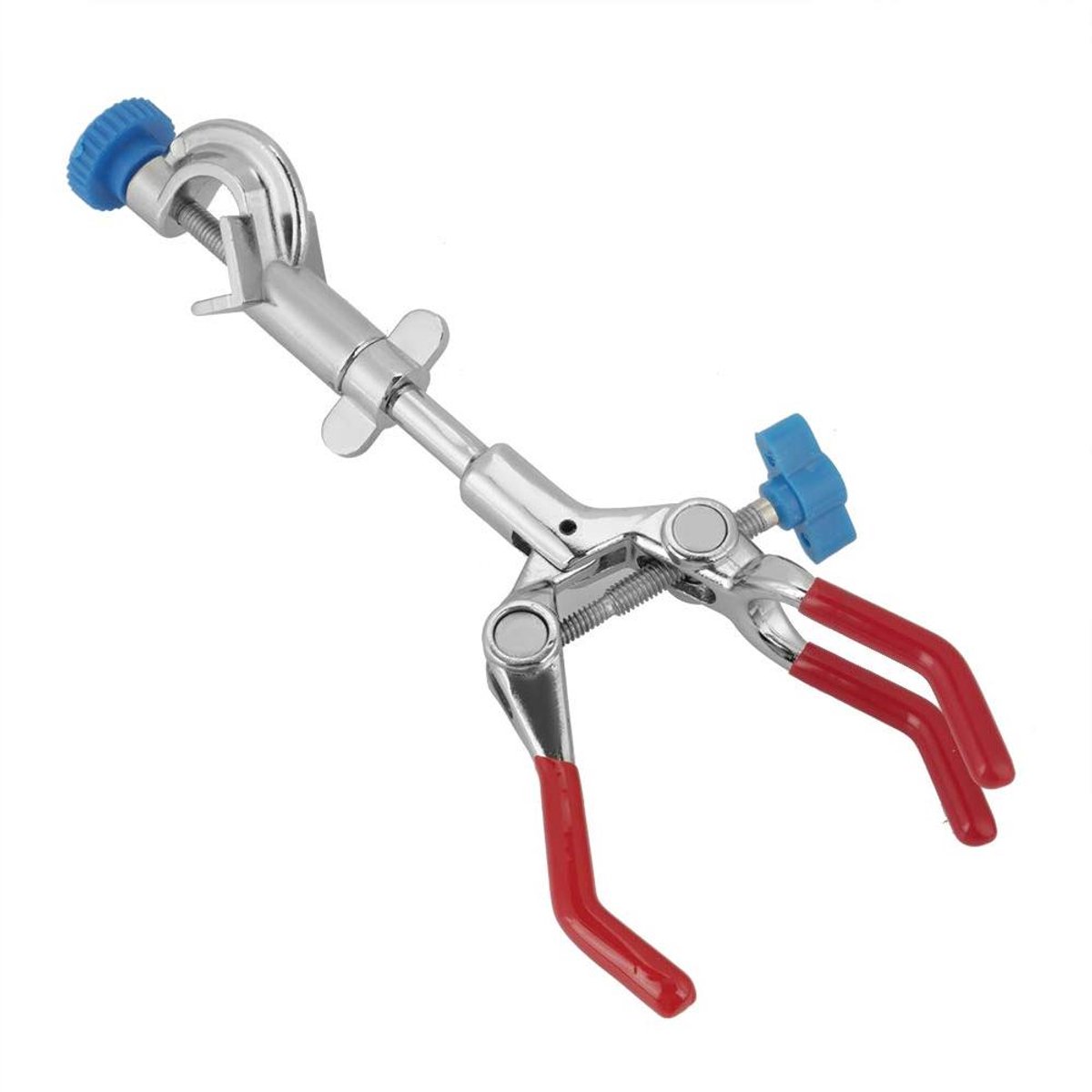 Image of 3 Enkele Verstelbare Richting Verandering Klem 3 Prong Swivel Kolf Klem Reageerbuis Condensor Lab Houder