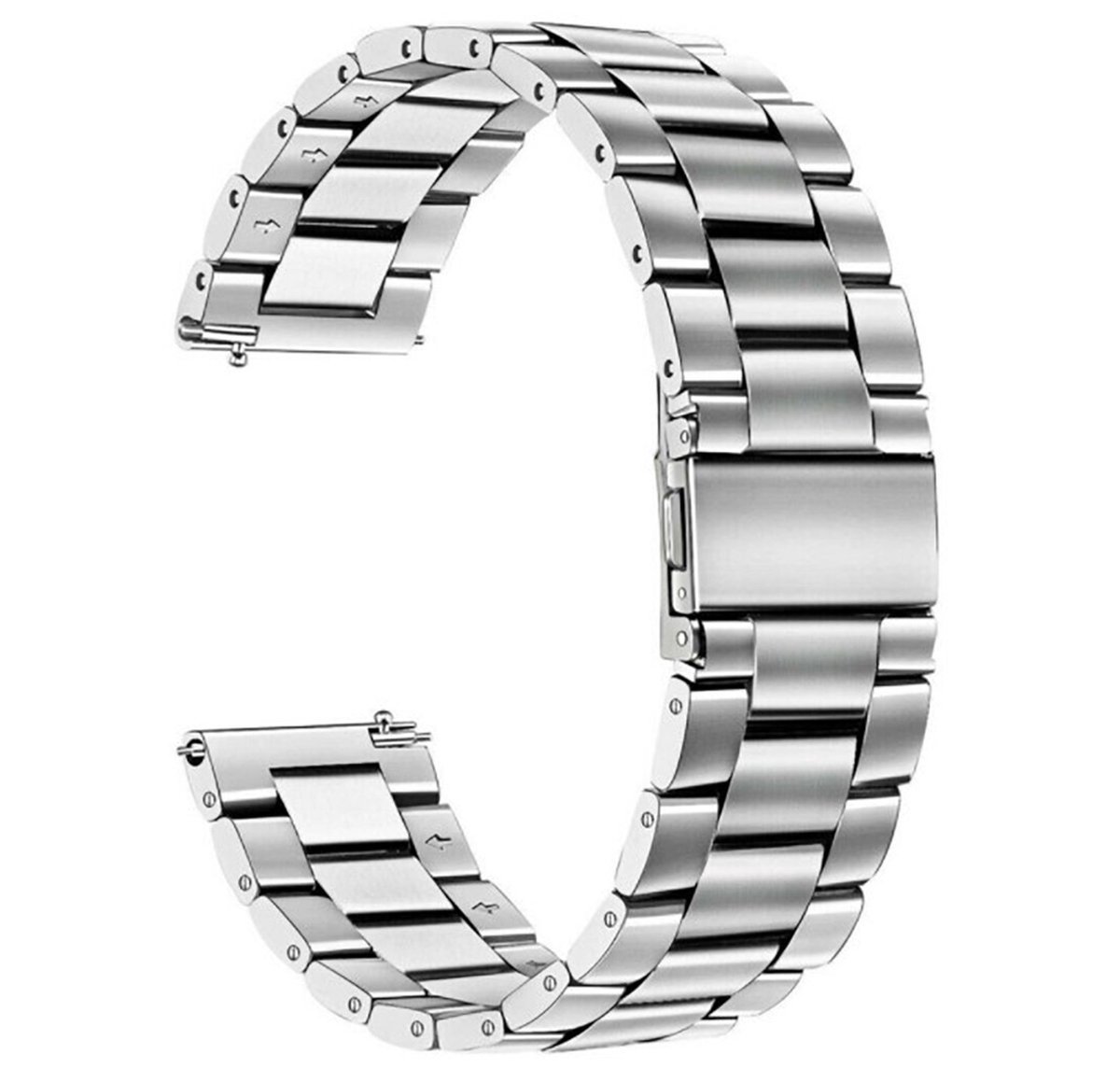 22mm Zilveren Horlogeband - Band aanzet 22 mm - Universeel - Horlogebandje RVS - Smartwatch band