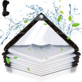 Afdekzeil Transparant - 200 x 300 cm - Waterdicht Beschermhoes - 110 g/㎡ - Met Ogen en Touw - Afdekhoes - Waterdicht Zeil - voor afdekking van de tuinmeubels - Zwembad/Tuinmeubelen/Voertuig/Fietsen/Zandbak - Bouwzeil