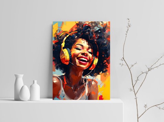 Affiche abstraite de fille gameuse en couleur | Affiche couleur abstraite | Affiche de Game Girl | Affiche colorée | Affiche artistique | 60x90cm | 2344MT | DIBOND 3mm | Plaque d'aluminium | Panneau mural en métal