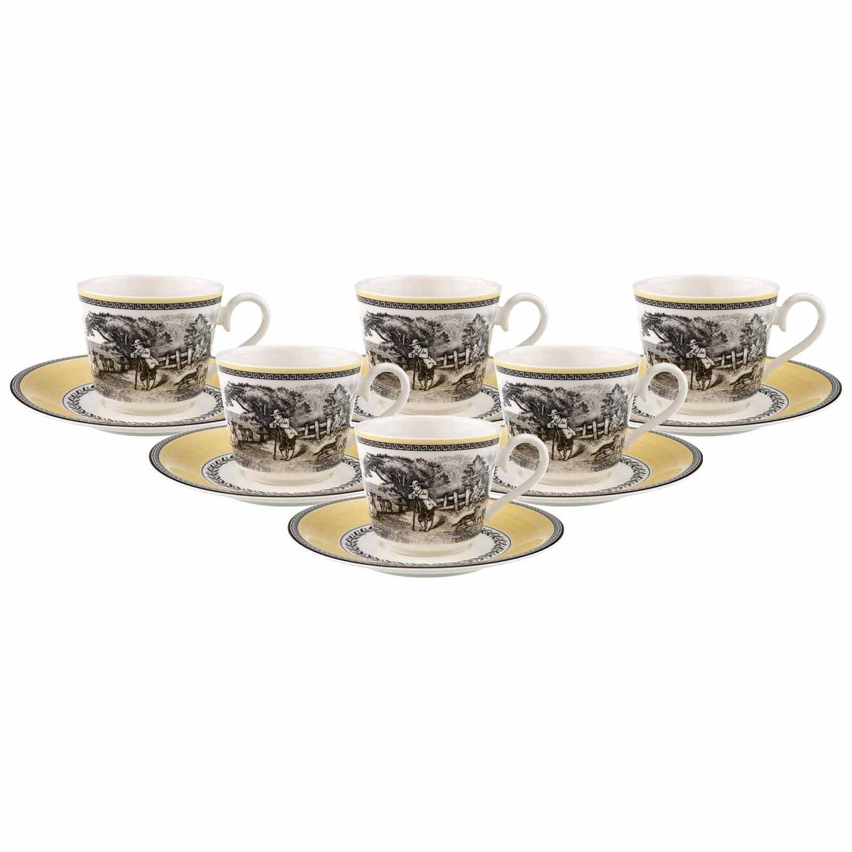 Frühstückstassen mit Untertassen Audun Ferme 270 ml Set van 6