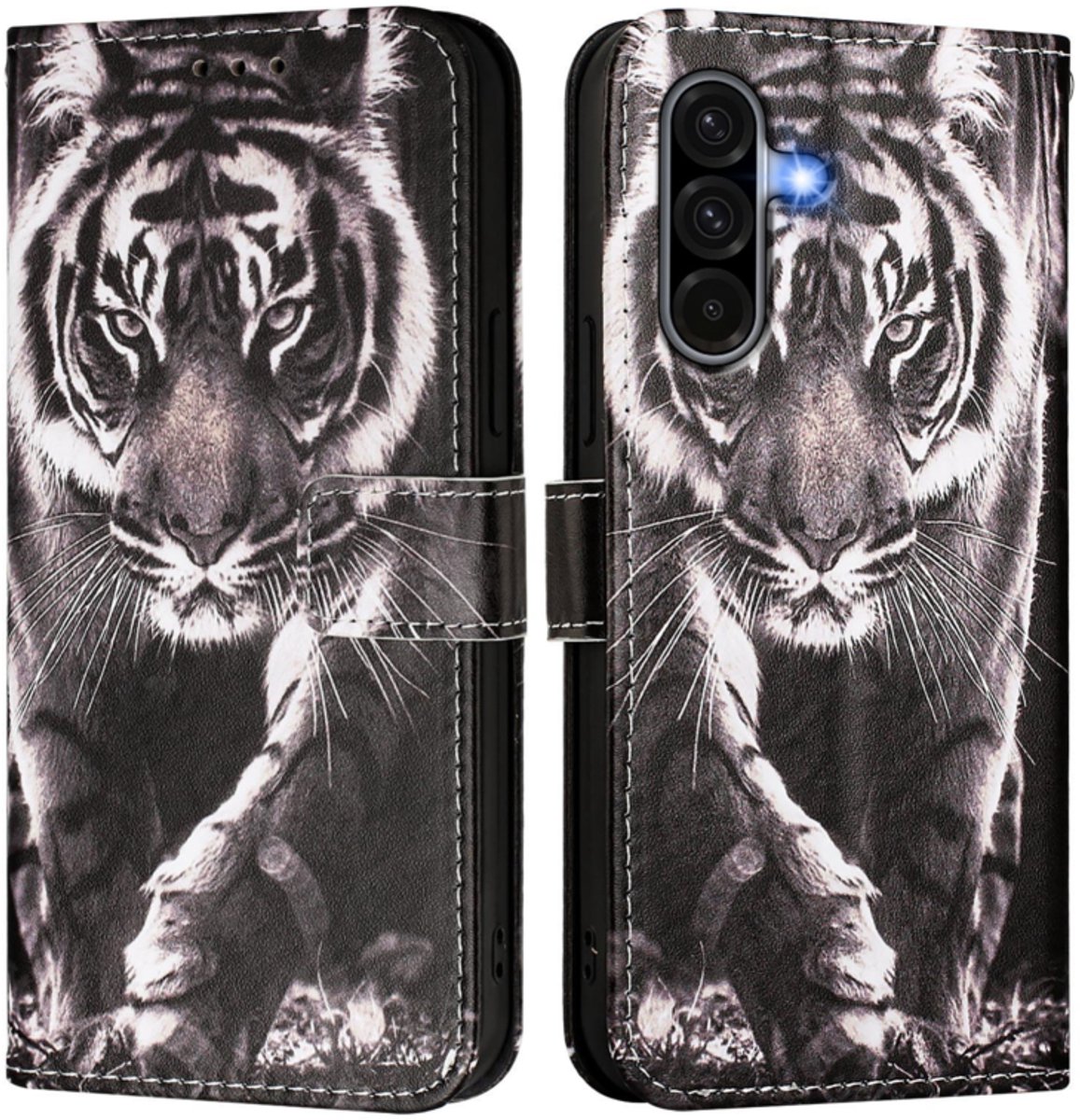 BoekCover Hoes Etui geschikt voor Samsung Galaxy A37 - A36 - A56 - Tijger