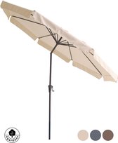 Bol.com 4gardenz® Parasol Rond 300 cm met Volant - Kantelbaar - UPF50+ - Creme aanbieding