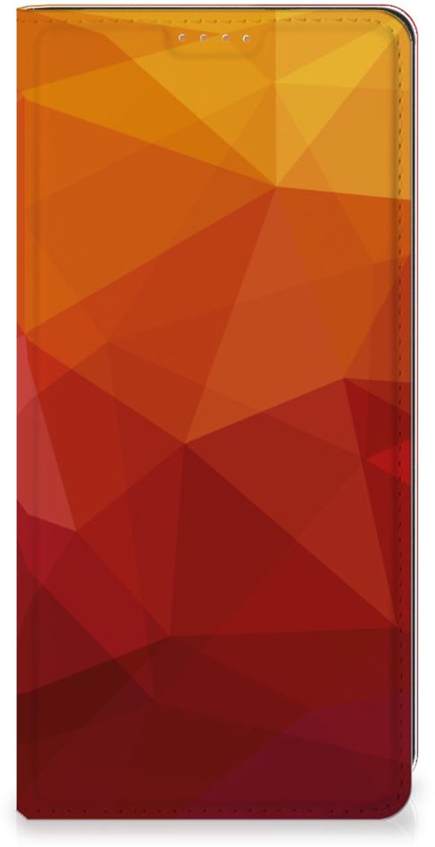 Book Case voor Stand Case voor Motorola Moto G34 Polygon Red