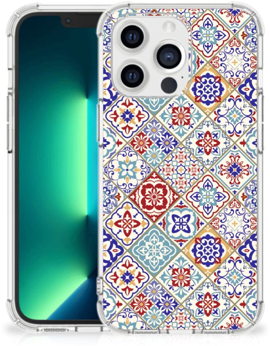 iPhone 13 Pro Max Anti-Shock Hoesje Tiles Color