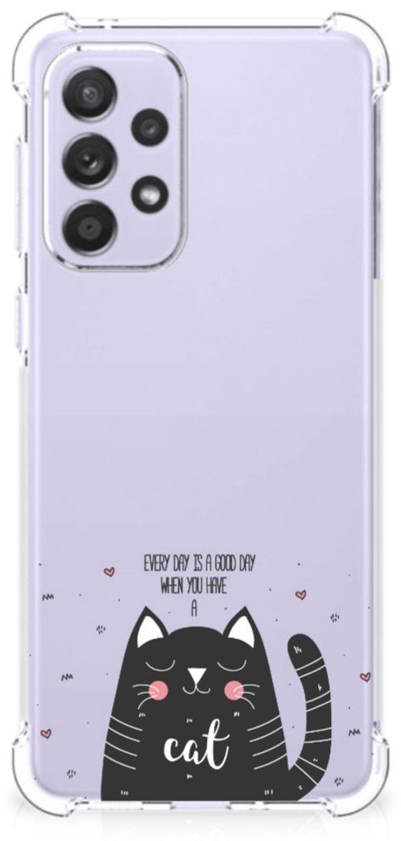 Samsung Galaxy A33 Stevig Bumper Hoesje Cat Good Day