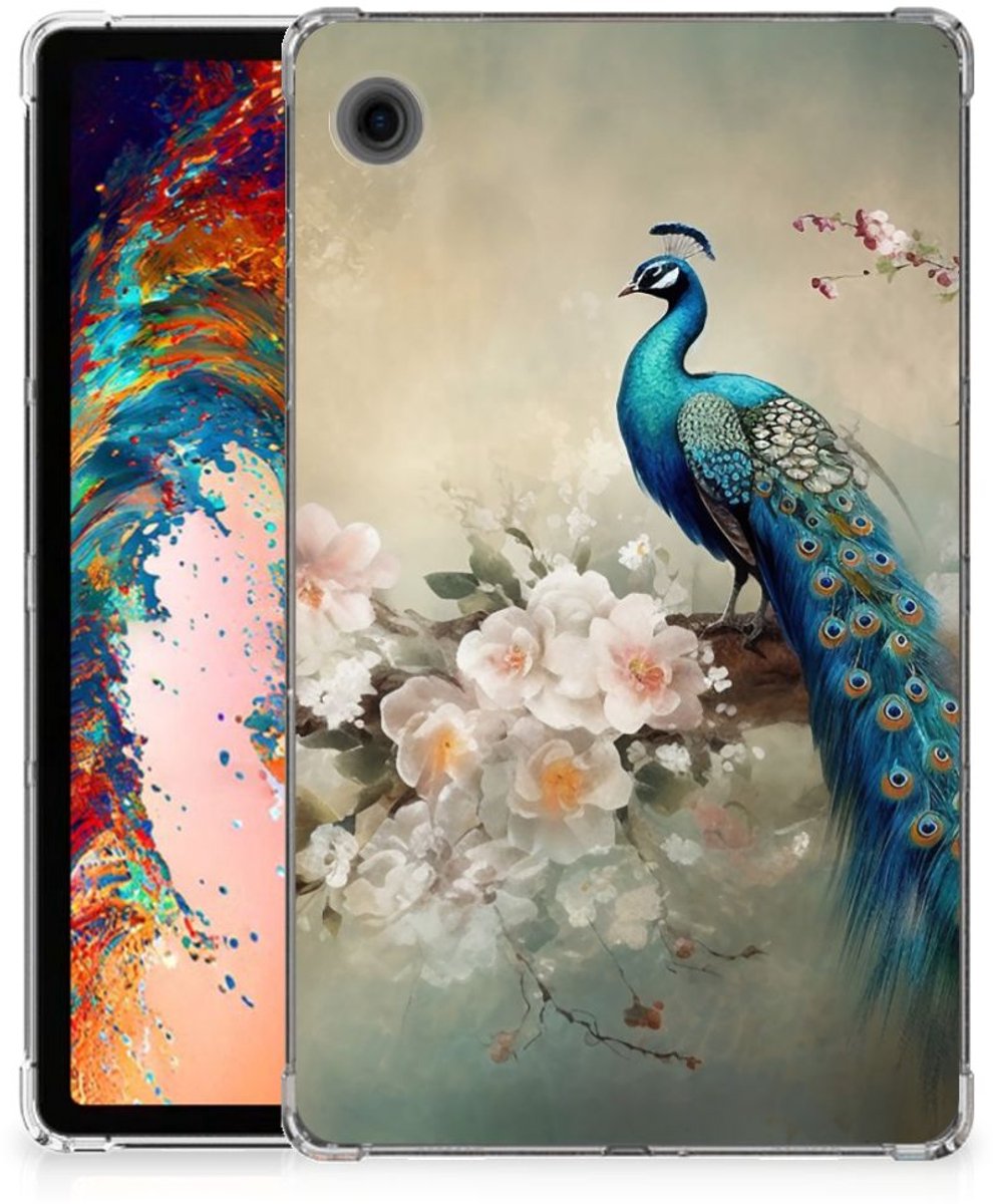 Back Case voor Samsung Galaxy Tab A9 Vintage Pauwen
