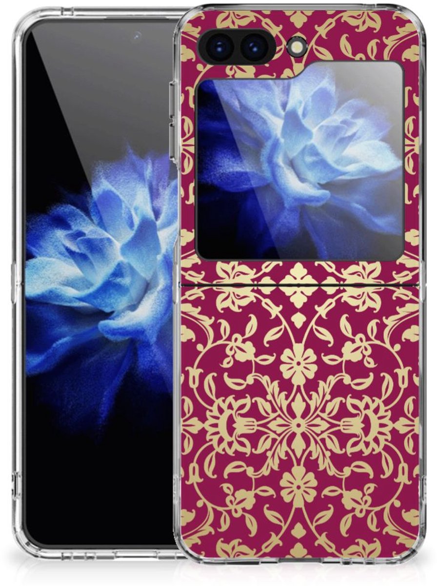Siliconen Hoesje Samsung Galaxy Z Flip 5 Barok Pink