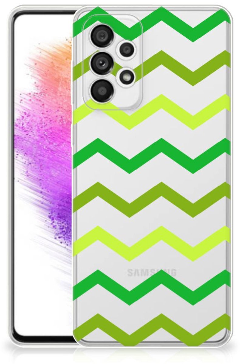 Samsung Galaxy A73 5G TPU bumper Zigzag Groen