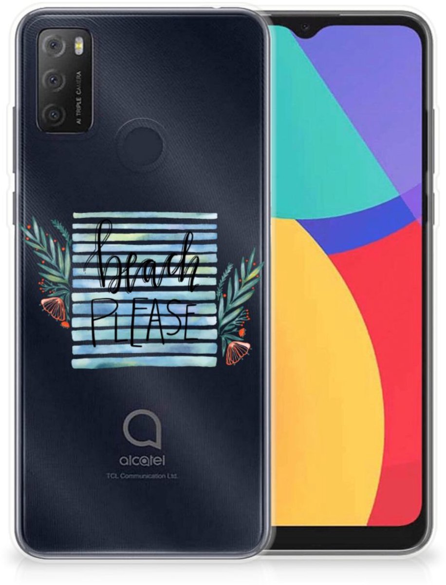 Alcatel 1S (2021) Telefoonhoesje met Naam Boho Beach