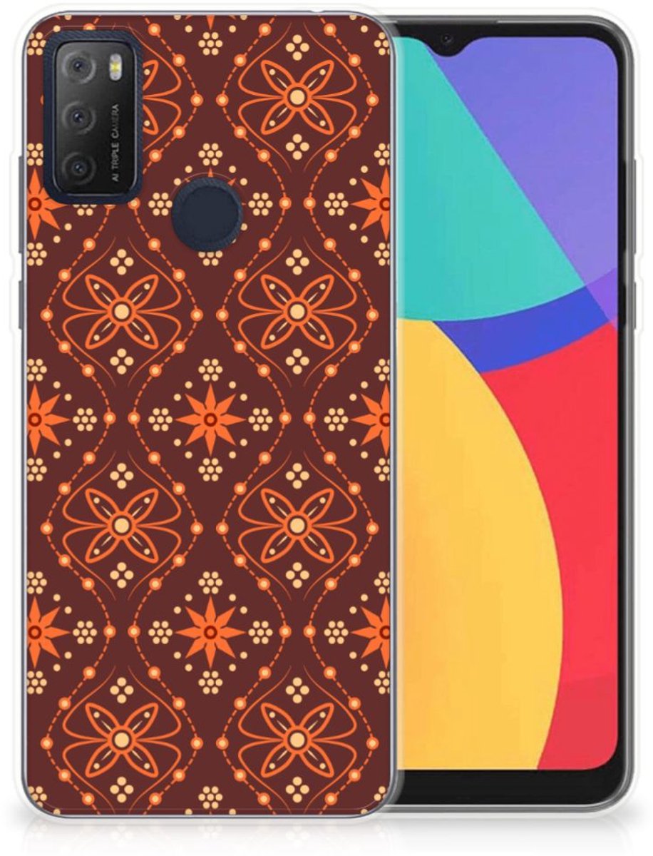 Alcatel 1S (2021) TPU bumper Batik Brown