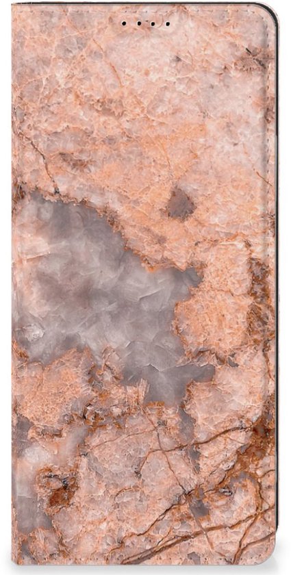 Étui de téléphone adapté pour OPPO A58 4G Wallet Book Case Marbre Oranje