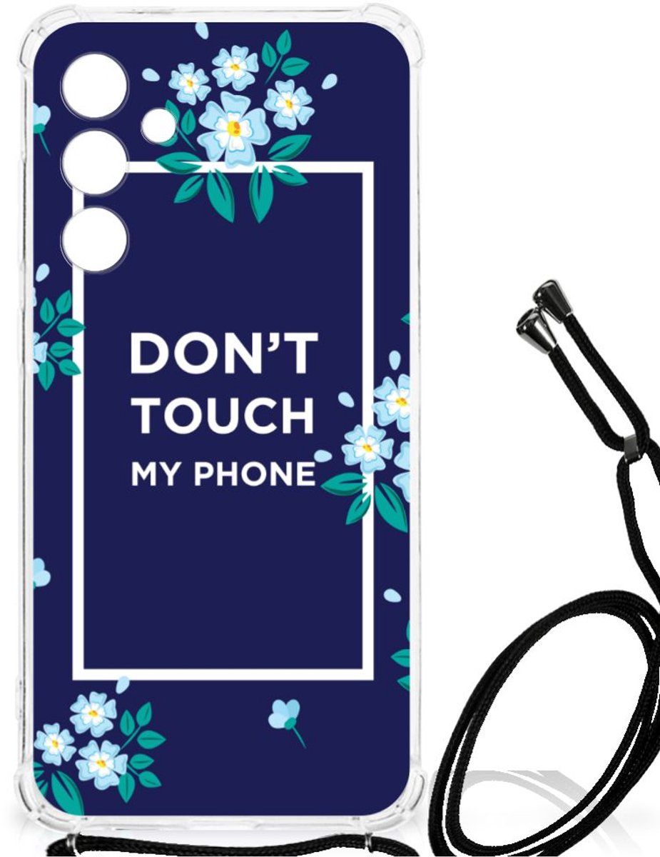 Samsung Galaxy A55 Anti Shock Case Flowers Blue DTMP
