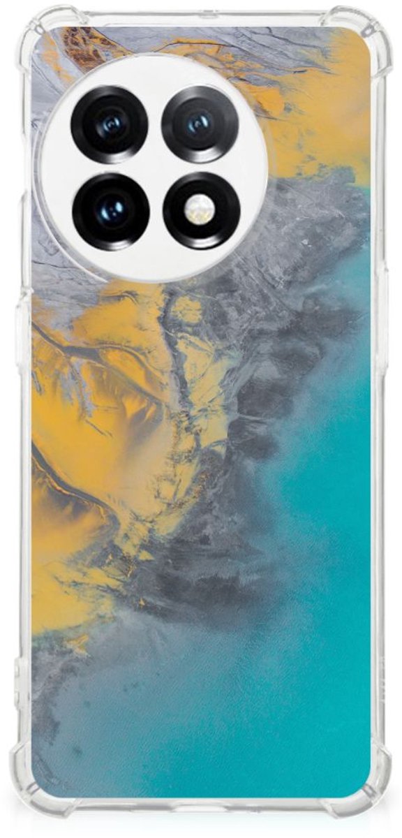 Back Cover voor OnePlus 11 Anti-Shock Hoesje Marble Blue Gold