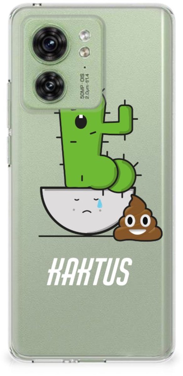 Motorola Edge 40 Telefoonhoesje met Naam Cactus Poo