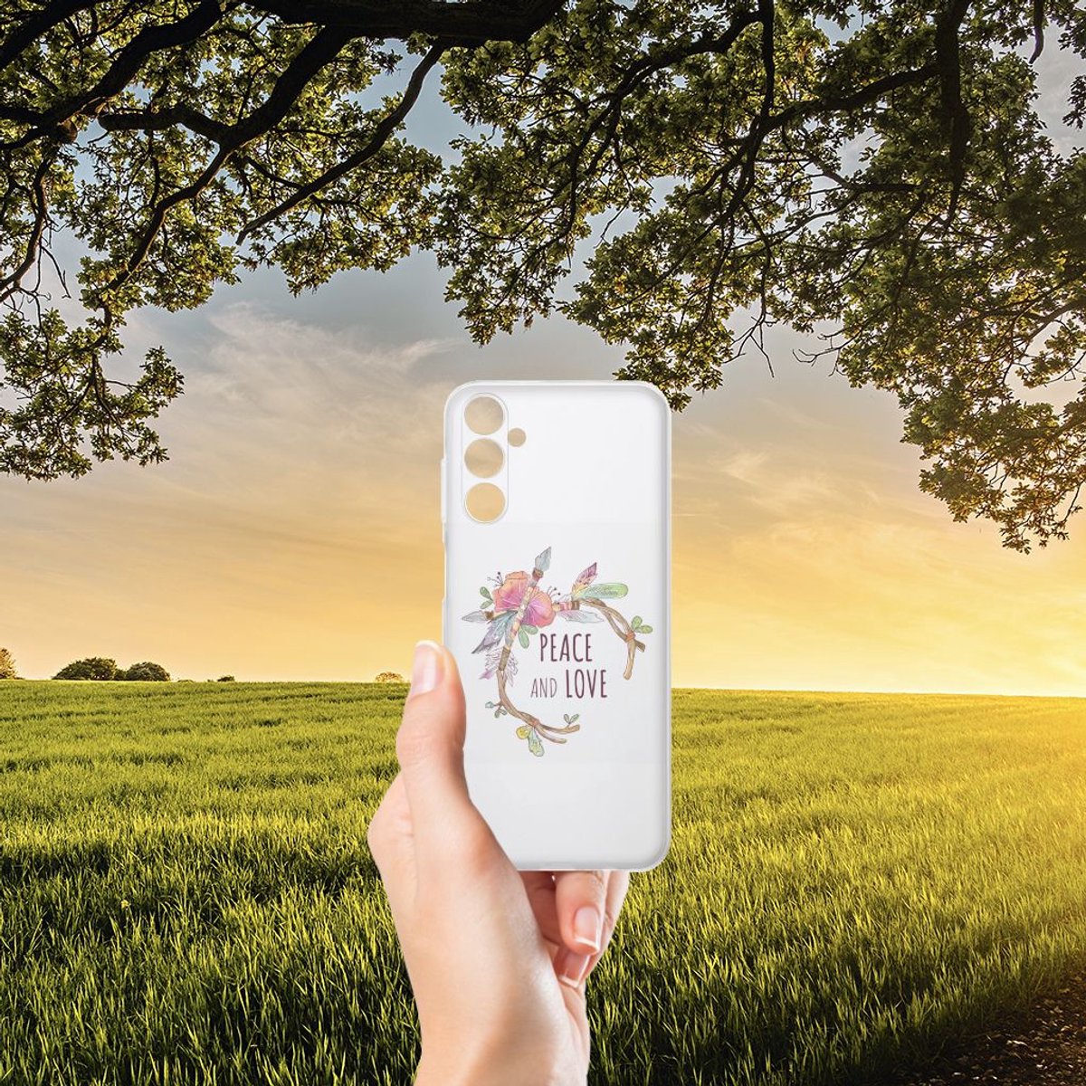 Samsung Galaxy M14 Telefoonhoesje met Naam Boho Text