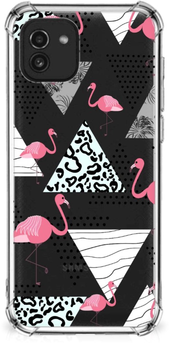 Samsung Galaxy A03 Case Anti-shock Flamingo Triangle