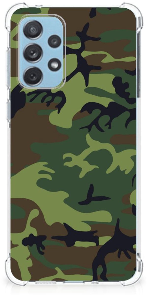 Samsung Galaxy A73 Doorzichtige Silicone Hoesje Army Dark