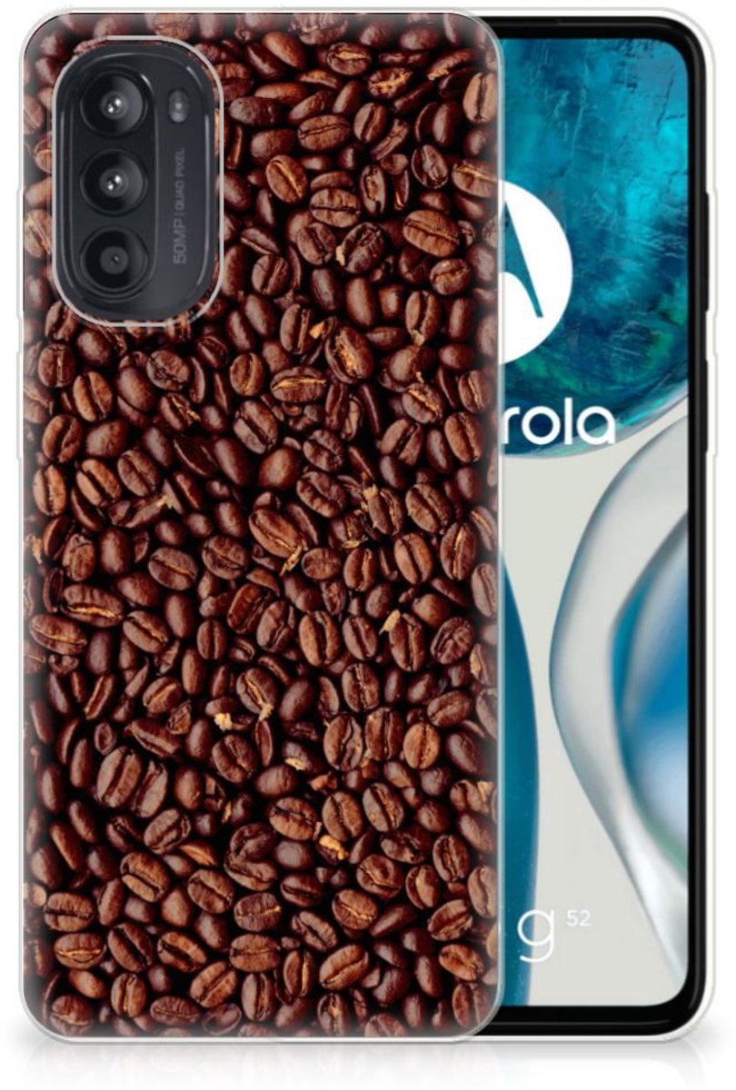 Motorola Moto G52/G82 Siliconen Case Koffiebonen