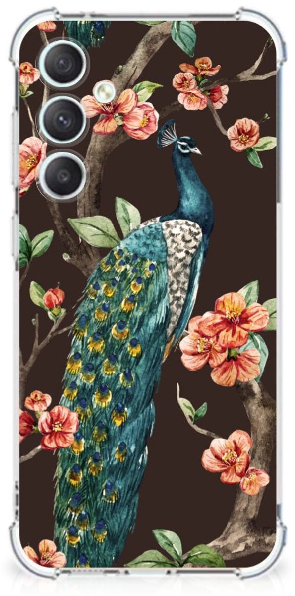 Samsung Galaxy S23 FE Case Anti-shock Pauw met Bloemen