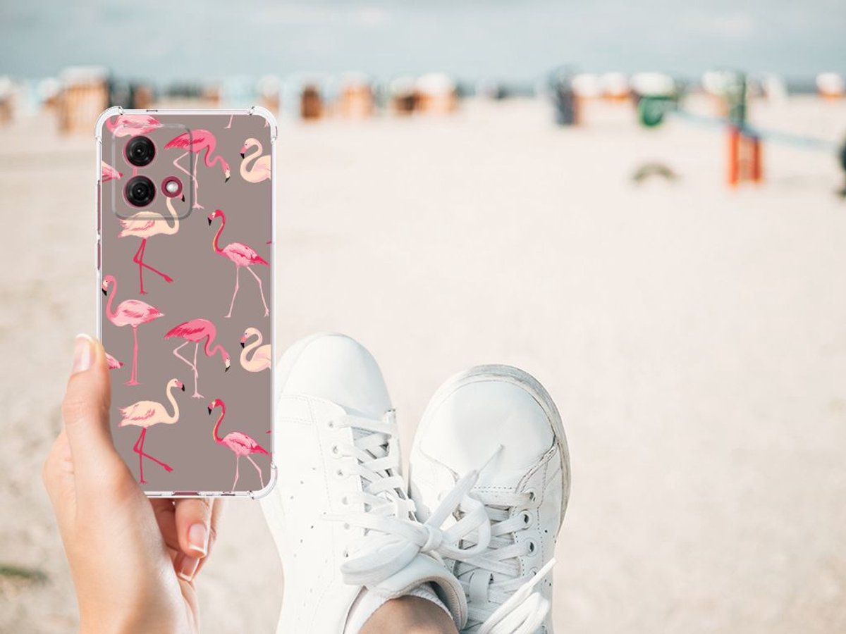 Motorola Moto G84 Case Anti-shock Flamingo