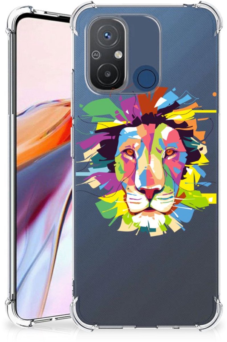 Xiaomi Redmi 12C Stevig Bumper Hoesje Lion Color