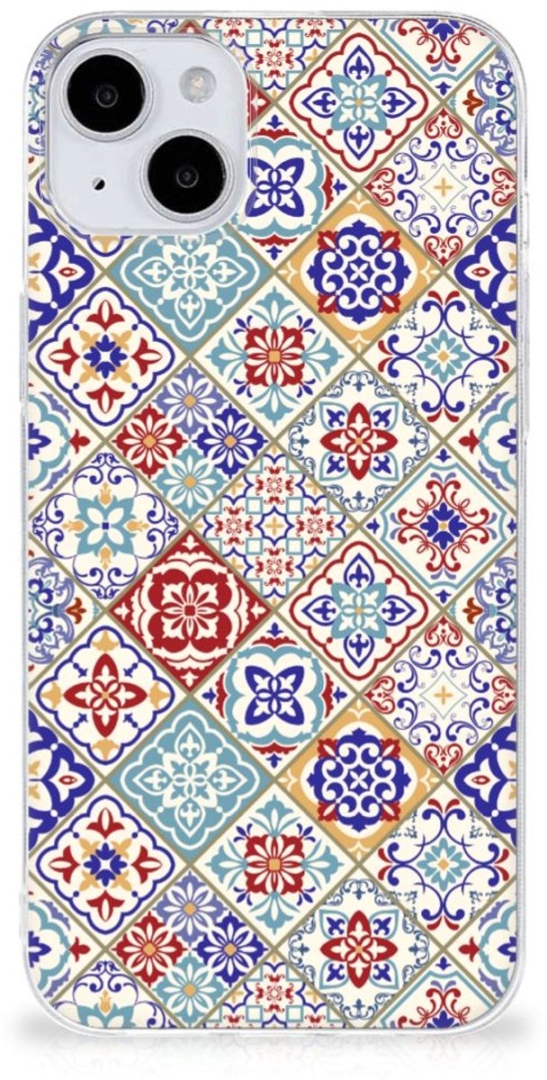 iPhone 15 TPU Siliconen Hoesje Tiles Color