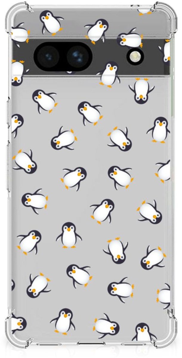 Doorzichtige Silicone Hoesje voor Google Pixel 7A Pinguïn