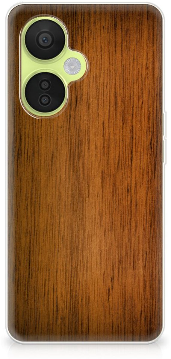 Back Cover voor OnePlus Nord CE 3 Lite Bumper Hoesje Donker Hout