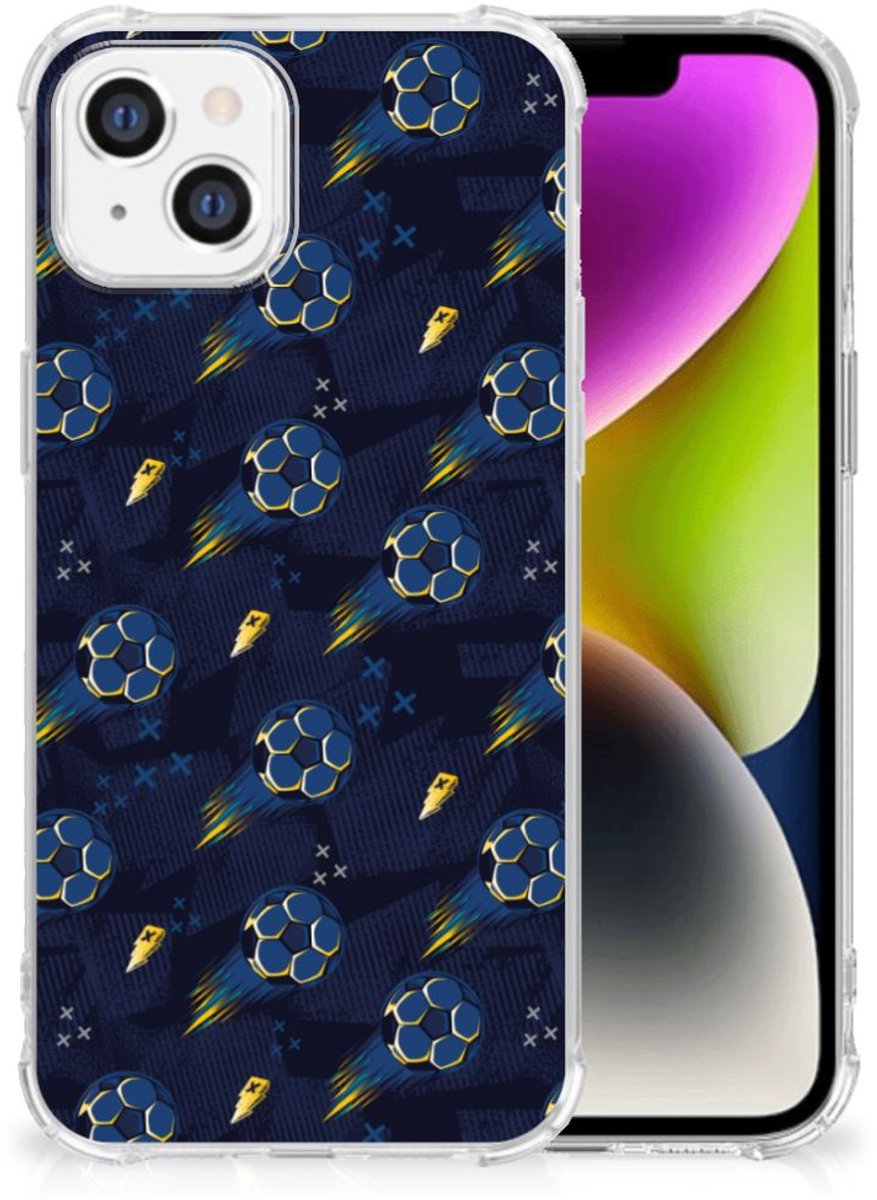 Doorzichtige Silicone Hoesje voor iPhone 14 Voetbal