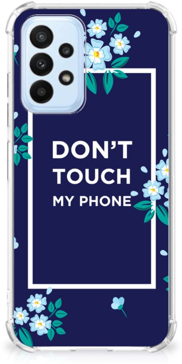 Samsung Galaxy A23 Anti Shock Case Flowers Blue DTMP
