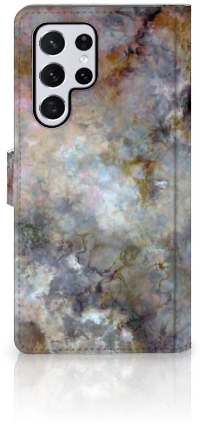 Étui pour téléphone portable Samsung Galaxy S22 Ultra Book Cover Marble Grijs