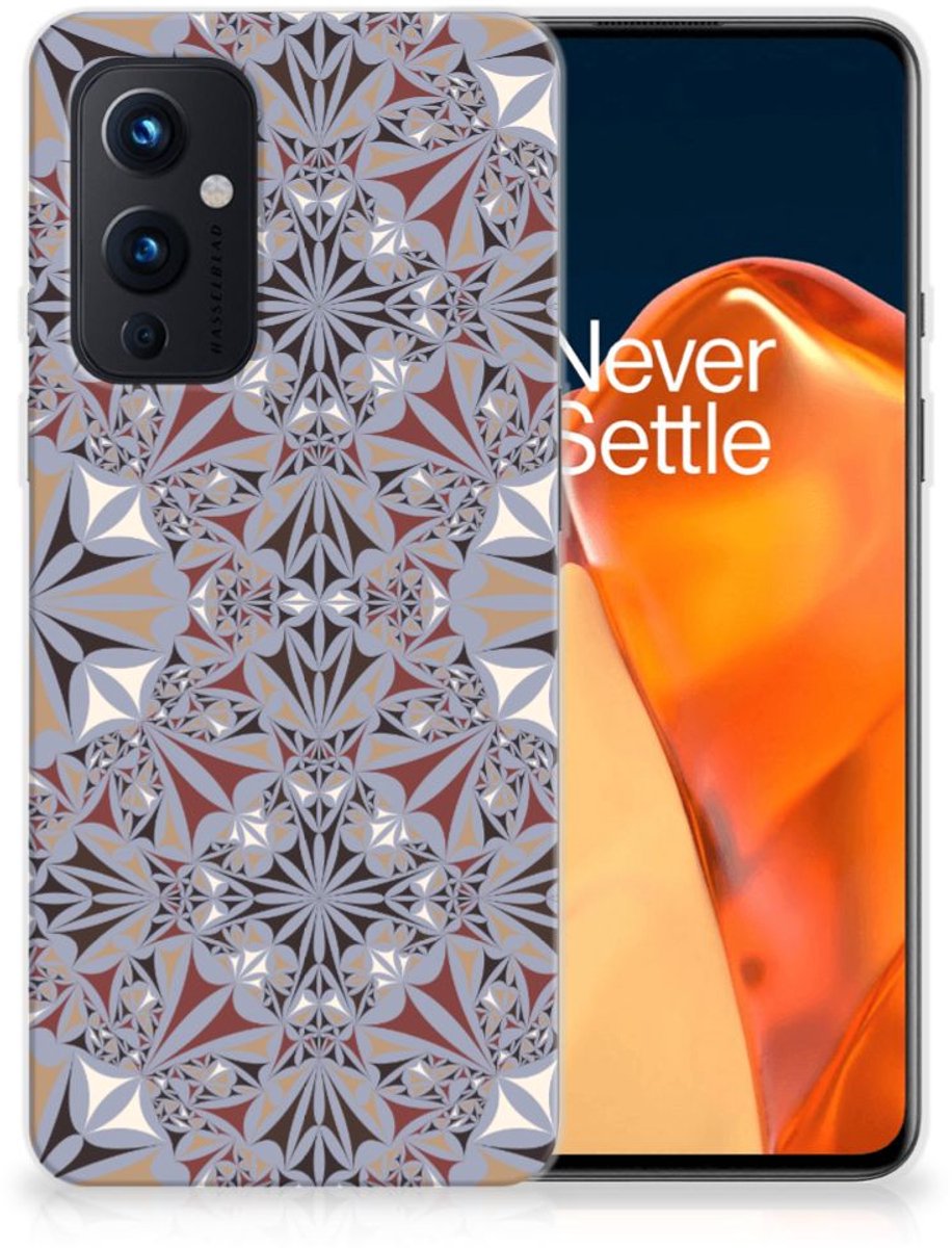 OnePlus 9 TPU Siliconen Hoesje Flower Tiles