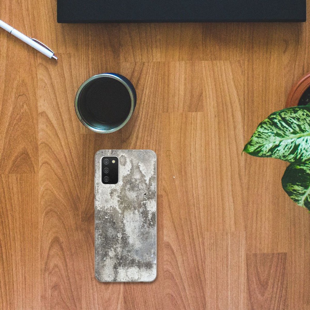 Samsung Galaxy A02s TPU Siliconen Hoesje Beton Print