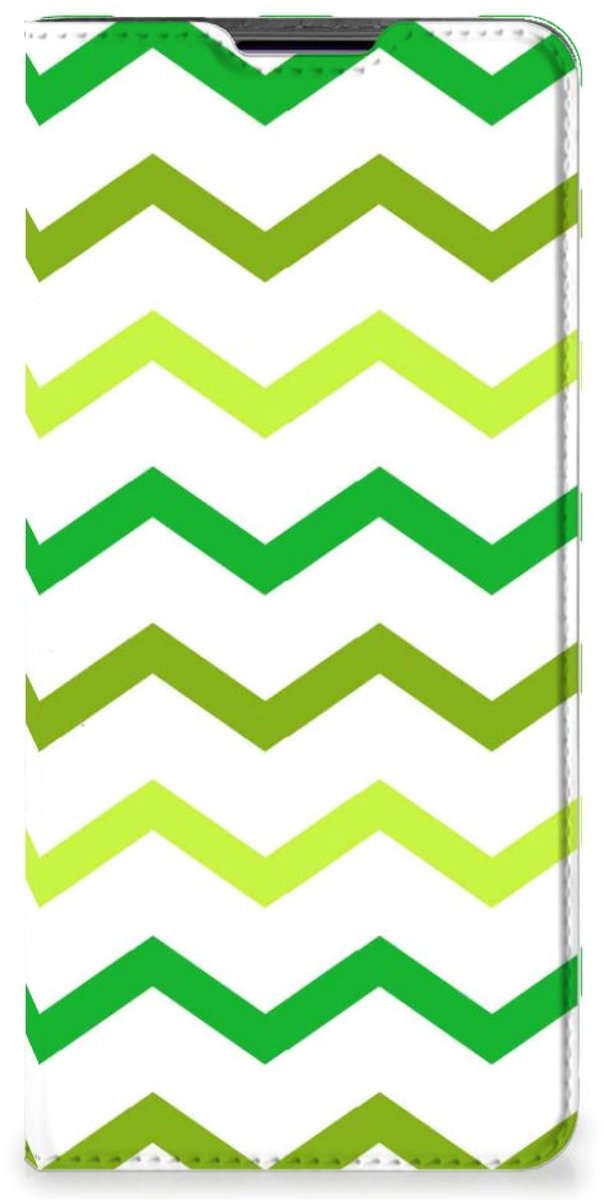 Motorola Edge 30 Pro Hoesje met Magneet Zigzag Groen