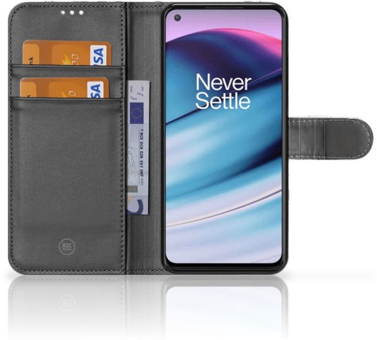 Coque OnePlus Nord CE 5G PU Cuir Premium Flip Case pour Crâne Rouge