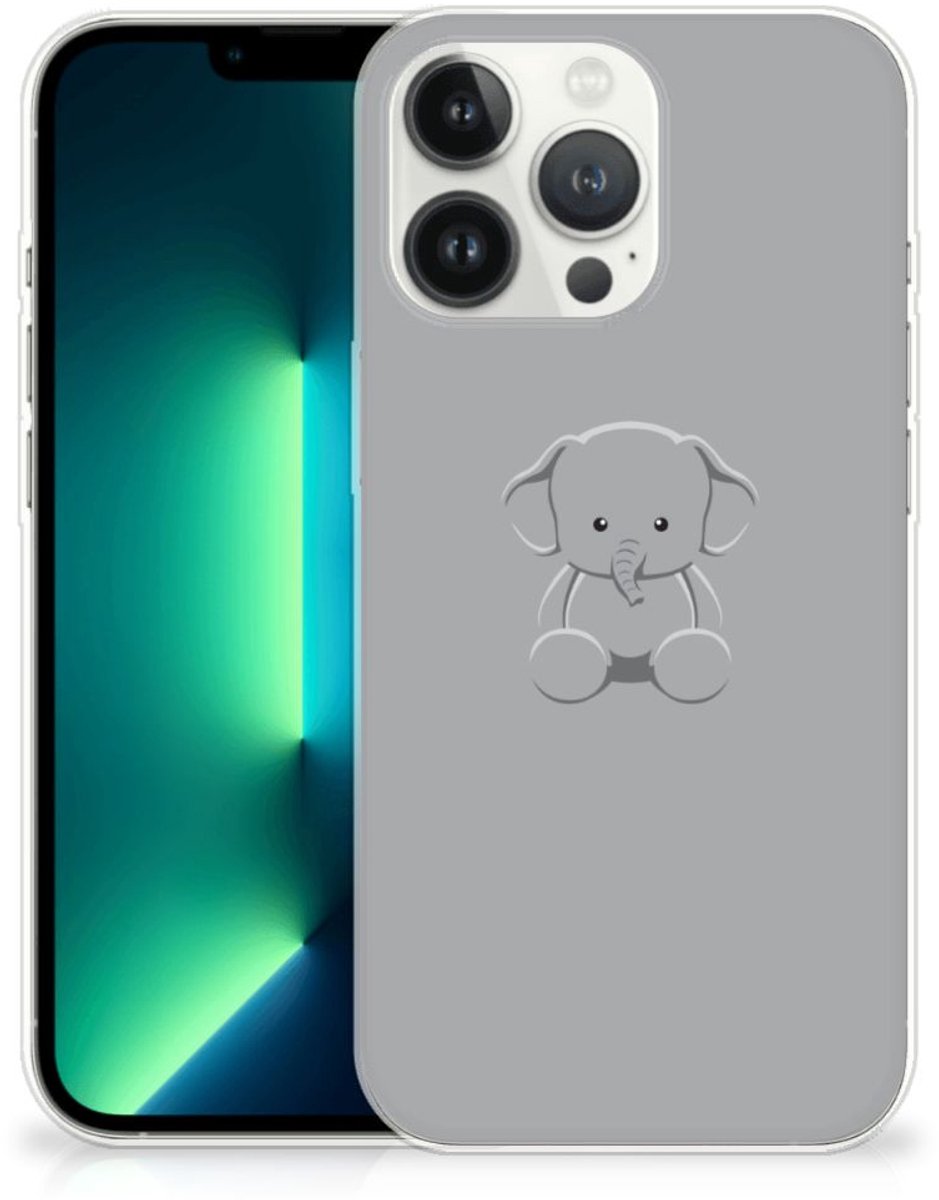 iPhone 13 Pro Max Telefoonhoesje met Naam Grijs Baby Olifant