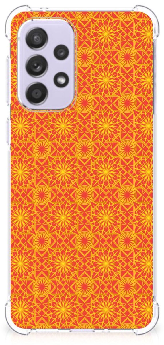 Samsung Galaxy A33 Doorzichtige Silicone Hoesje Batik Oranje