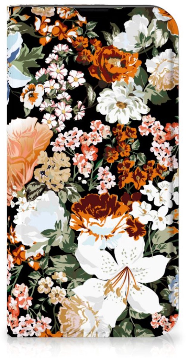 Smart Cover voor iPhone 13 Mini Dark Flowers