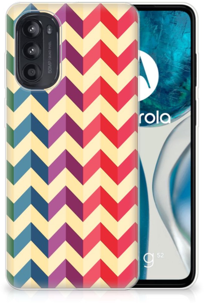 Motorola Moto G52/G82 TPU bumper Zigzag Multi Color