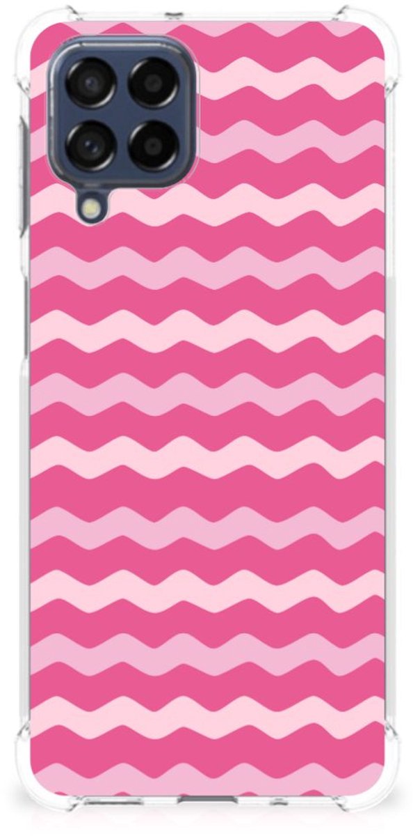 Samsung Galaxy M53 Doorzichtige Silicone Hoesje Waves Pink