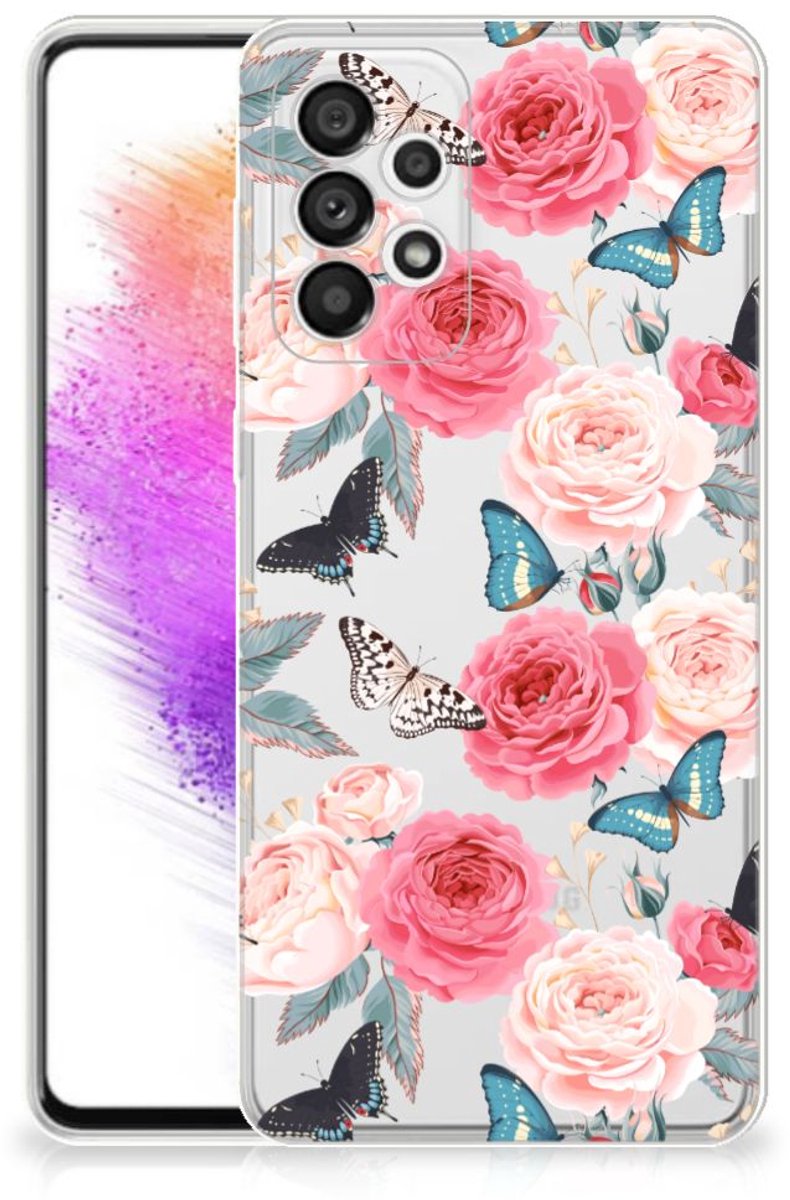 Samsung Galaxy A73 5G TPU Case Butterfly Roses