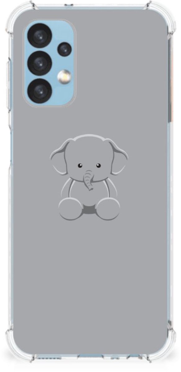 Samsung Galaxy A13 (4G) Stevig Bumper Hoesje Grijs Baby Olifant
